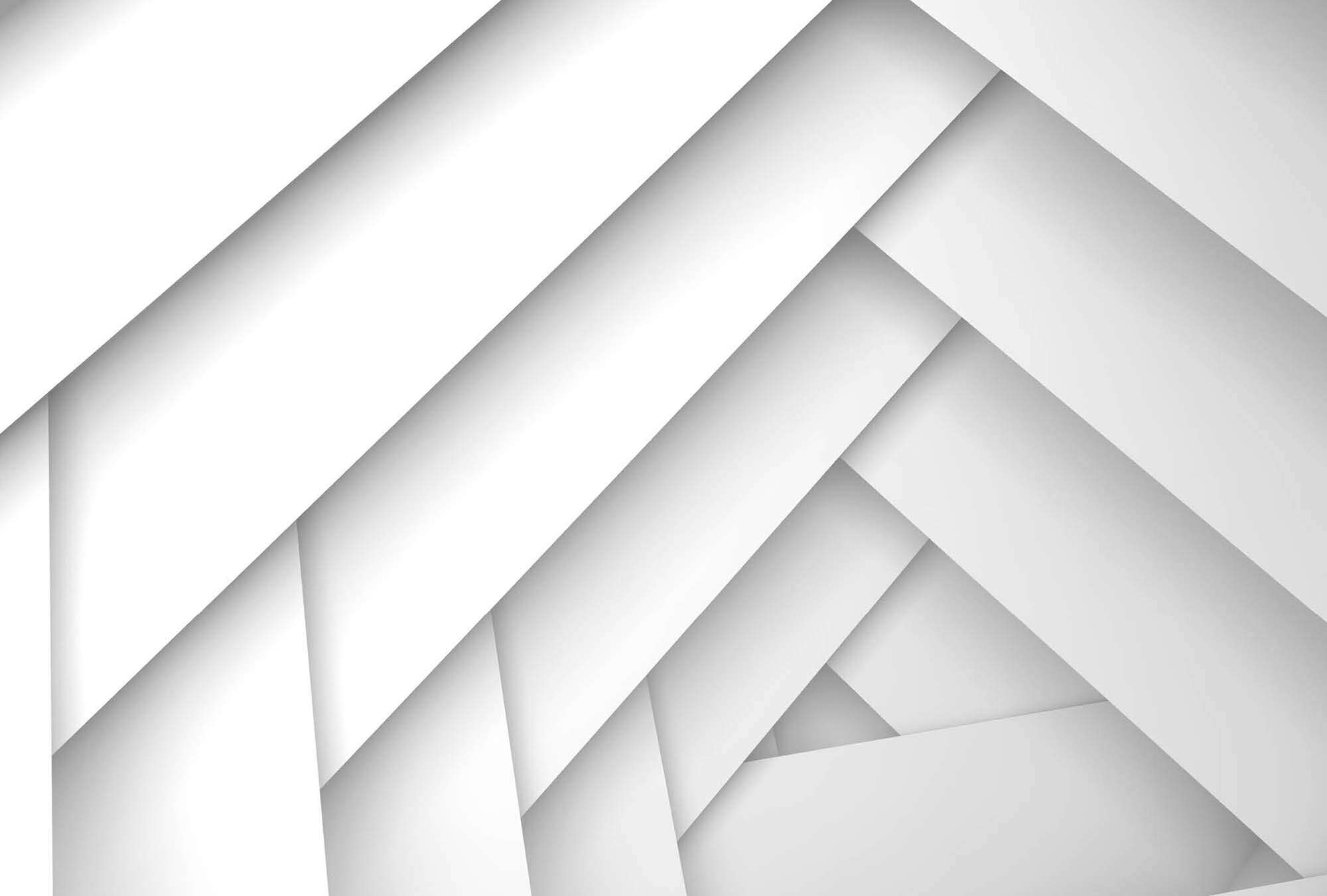 Vita överlappande geometriska former på vit bakgrund
