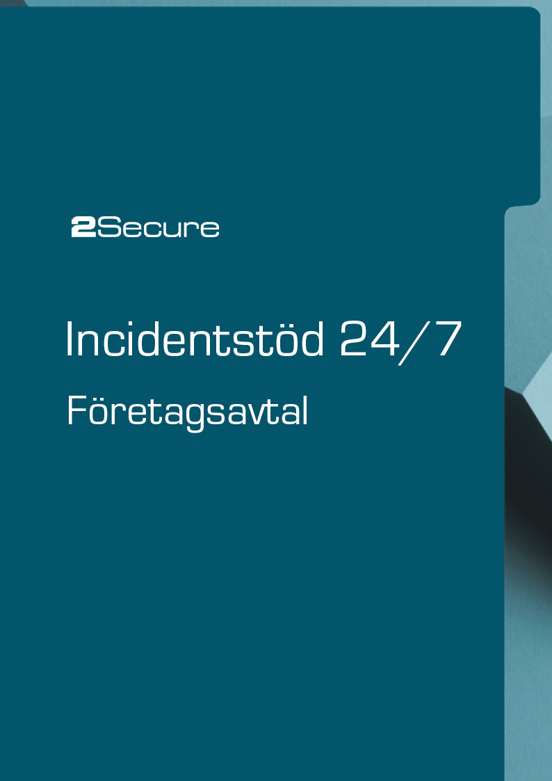 2Secure_Produktblad_Företagsavtal_Incidentstöd_frontpage Produktblad framsida Företagsavtal